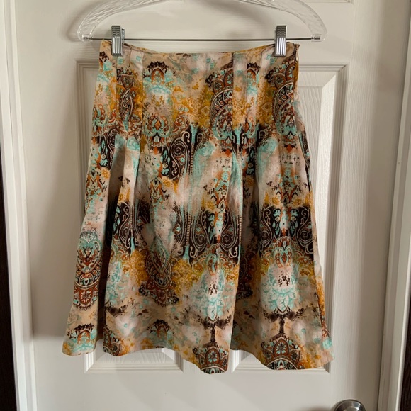 Fundamental Things Multi Print Linen Blend Skirt size 6 - Picture 1 of 8